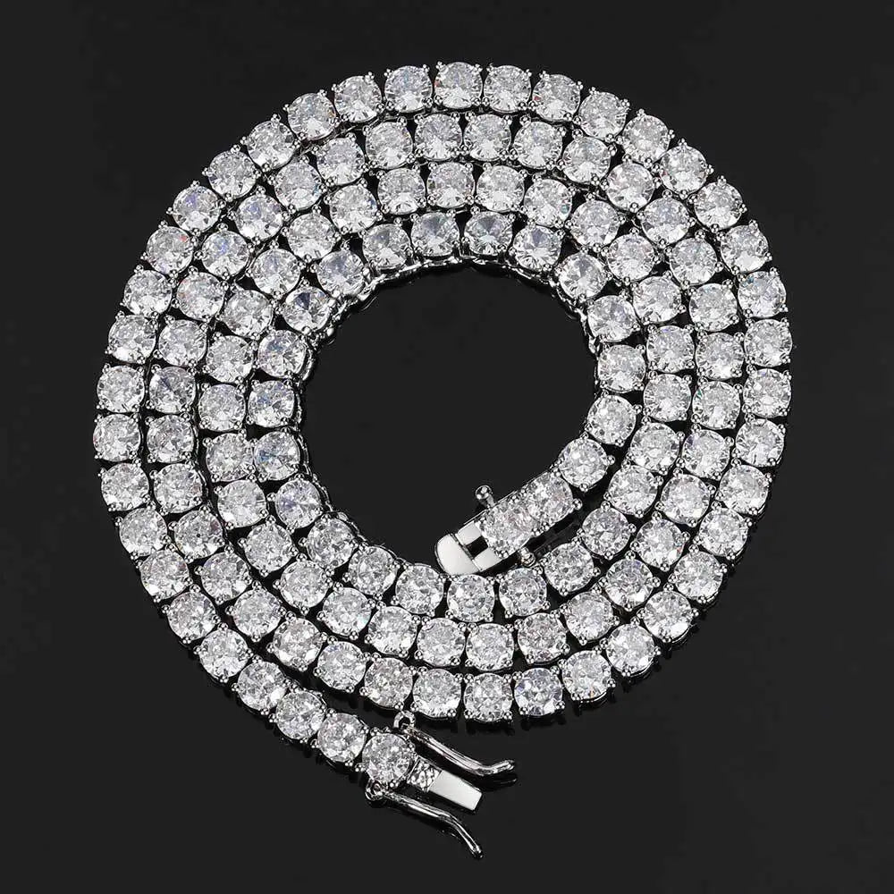 Miami Ice Dragon Eater Tennis Chain - White Gold