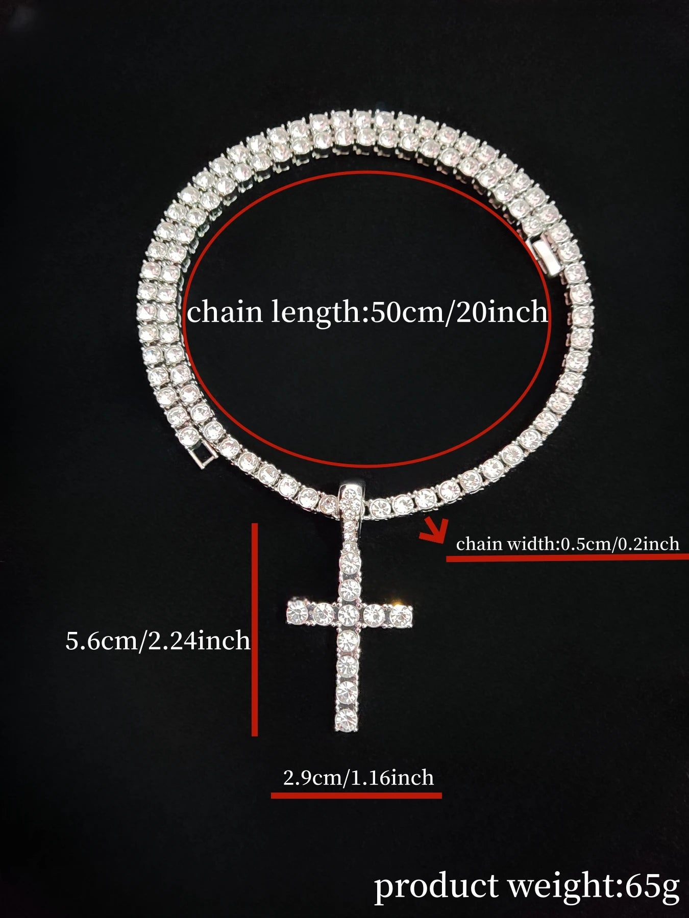 Hip Hop Cross Pendant Necklace