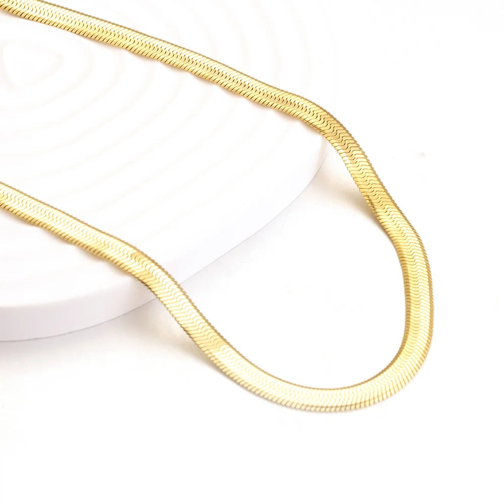 Miami Ice Herringbone Chain - Gold