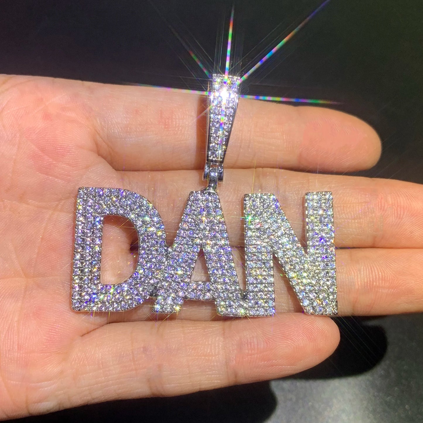 Miami Iced Out Baguette Letters- Gold