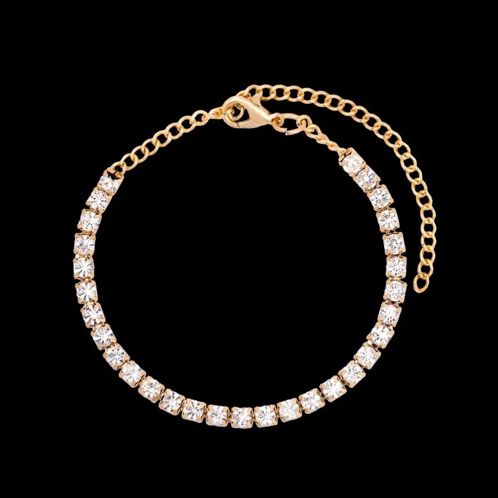 Hip Hop Bling Iced Out Crystal Cuban Link Bracelet