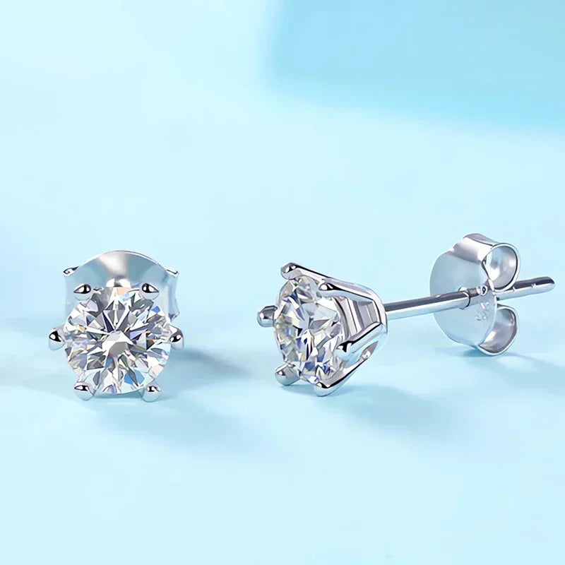 Miami Ice Vvs Round Stud Earrings 5mm - White Gold Vermeil