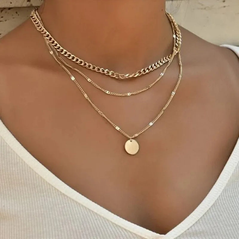 Miami Ice Pearl & Chain Necklace Set - White Gold