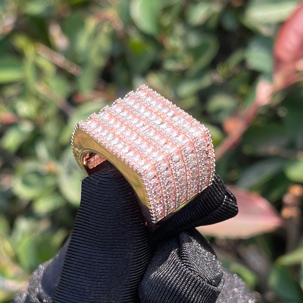 Miami Ice Diamond Rows Iced Out Ring