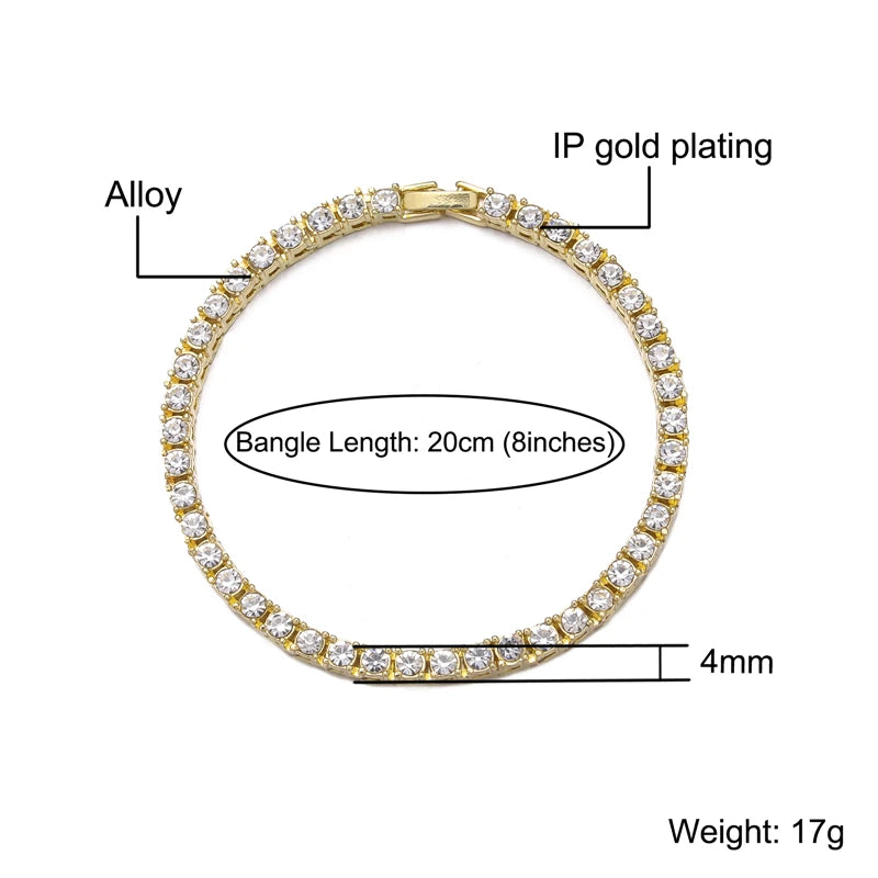 4MM Men's Iced Out Bracelet