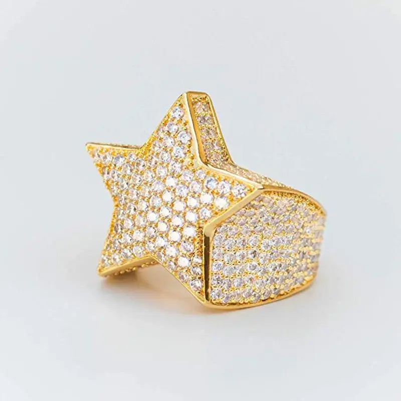 Hip Hop Rock Five Star Rings