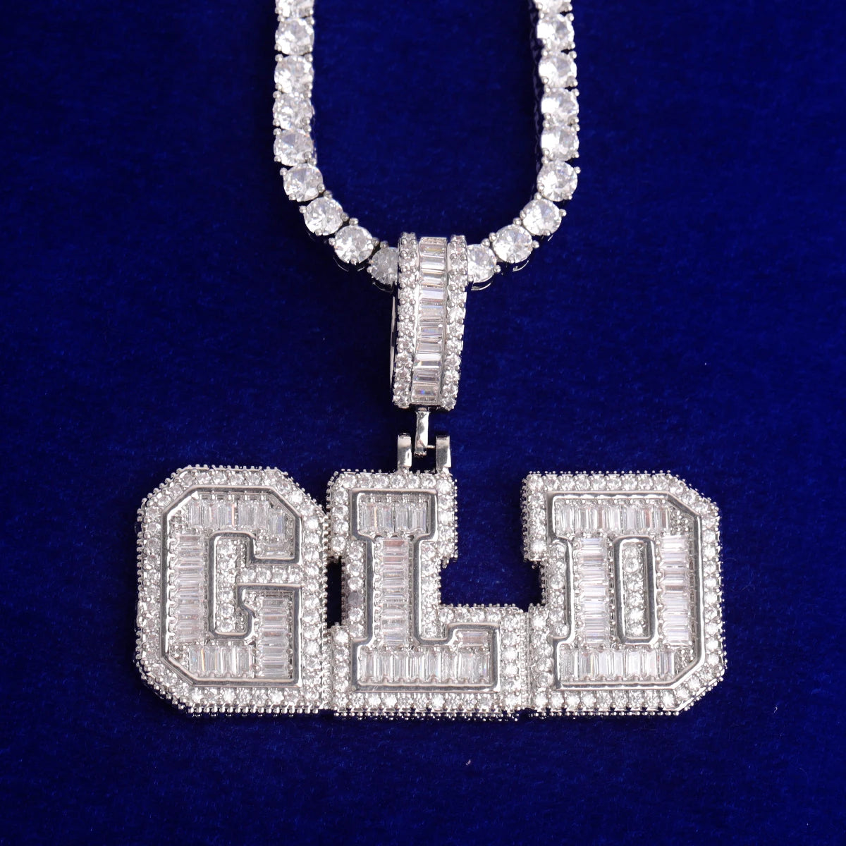 Miami Ice Varsity Letter Custom Pendant - White Gold
