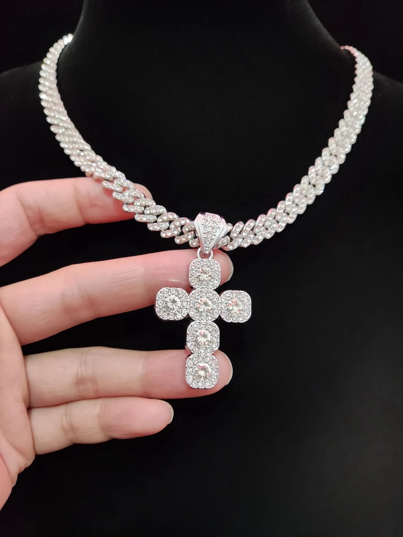 Hip Hop Cross Pendant Necklace