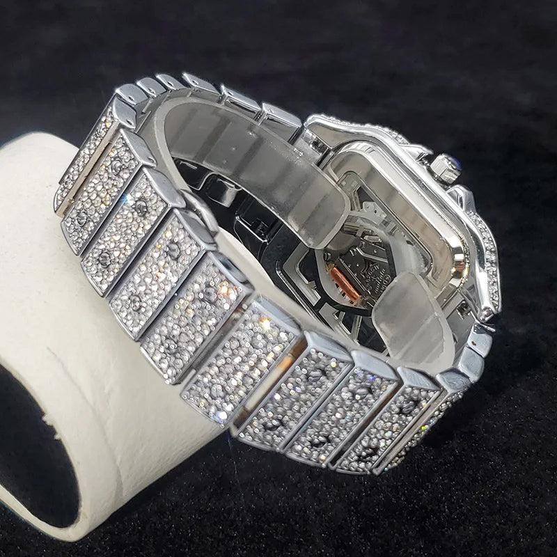 Square Full Diamond Watch for Men