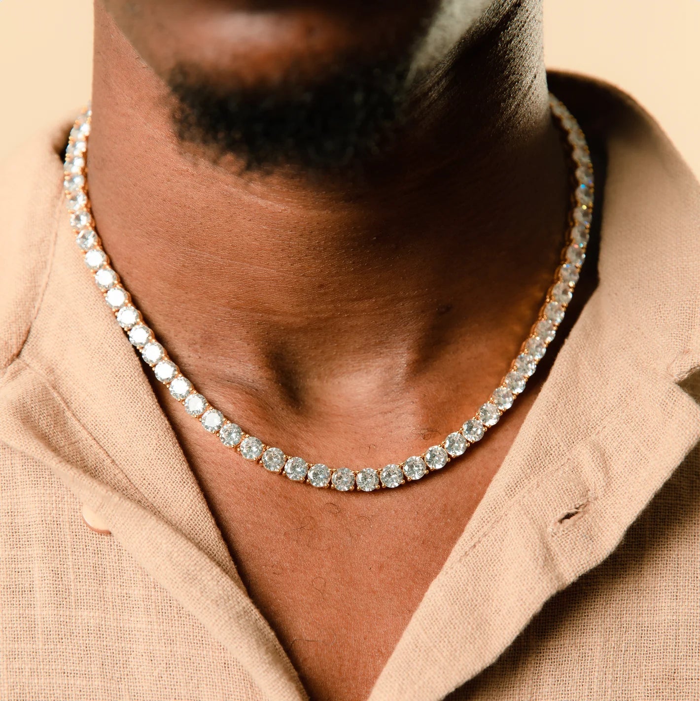 Miami Ice 5mm Round Tennis Chain - Gold
