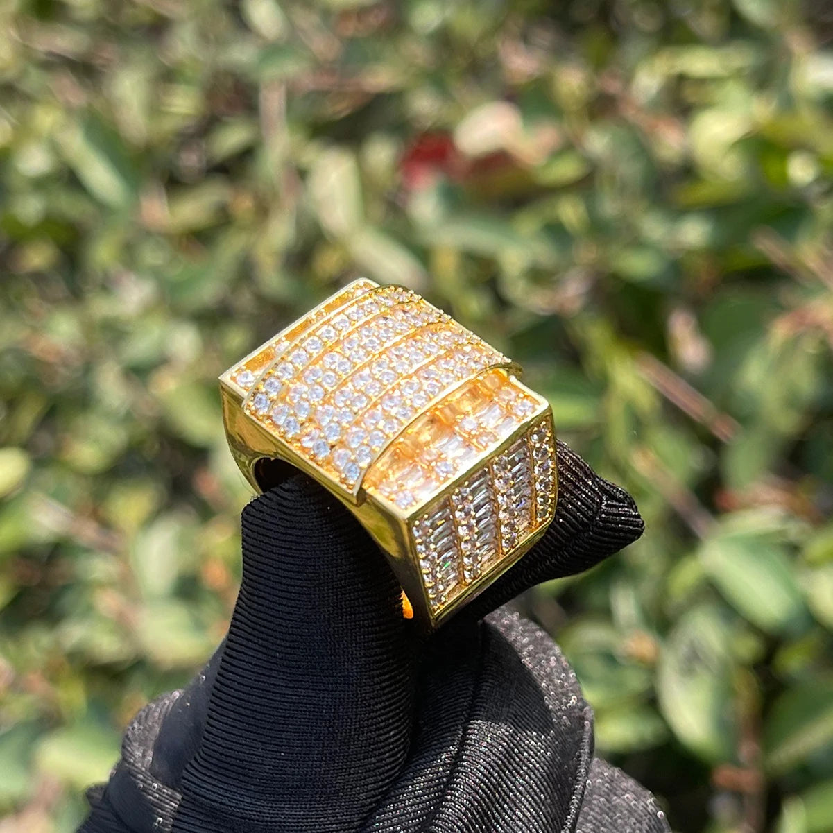 Miami Ice Bricks Iced Out Ring