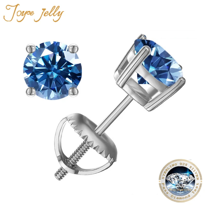 Moissanite Screws Back Ear Studs