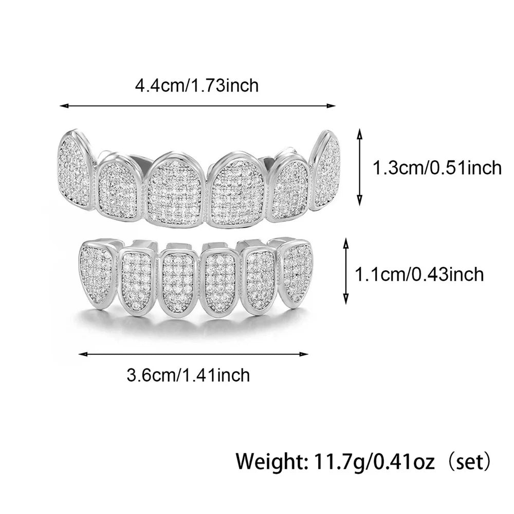 Hip Hop Full Iced Out Teeth Grillz Caps