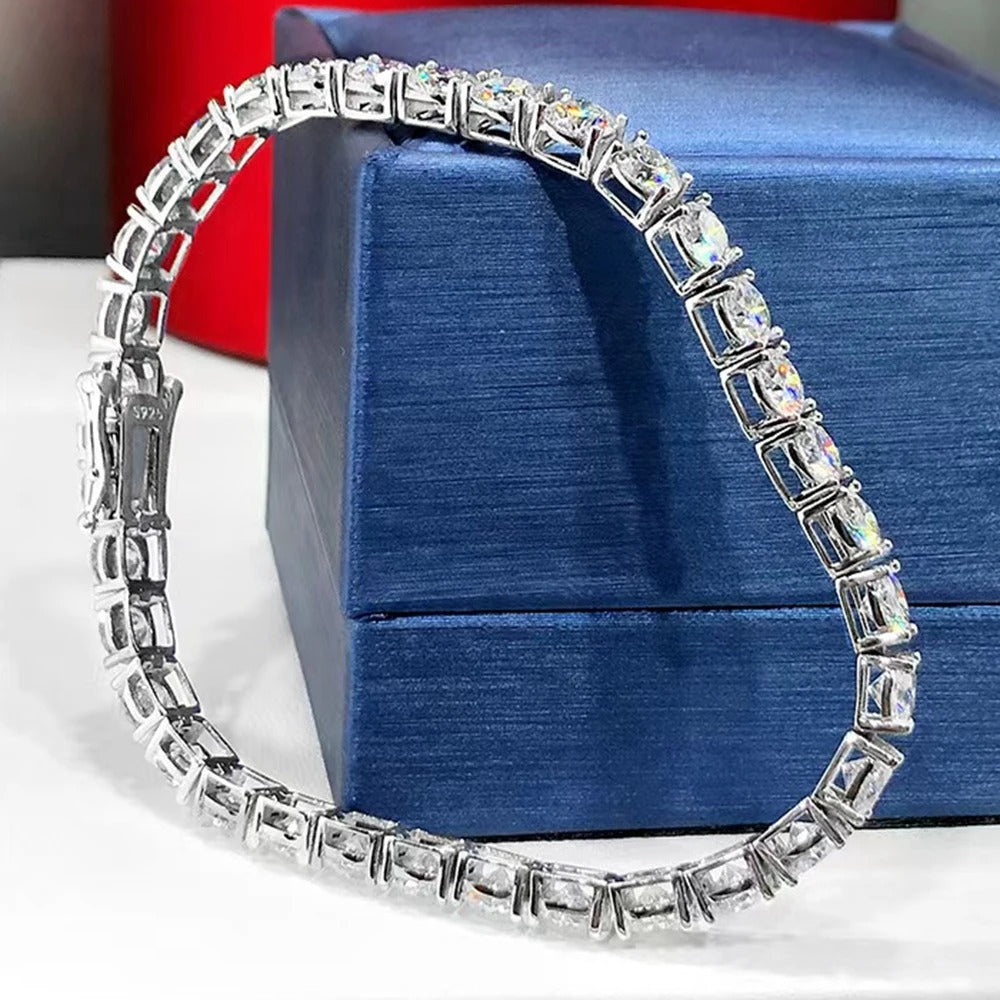 Miami Ice Moissanite Tennis Chain - Gold Vermeil