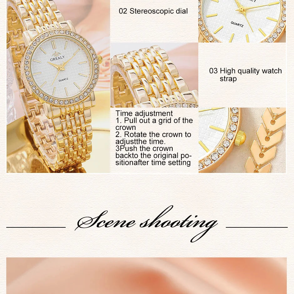 6pcs Dainty Quartz Watches & Bracelet Set