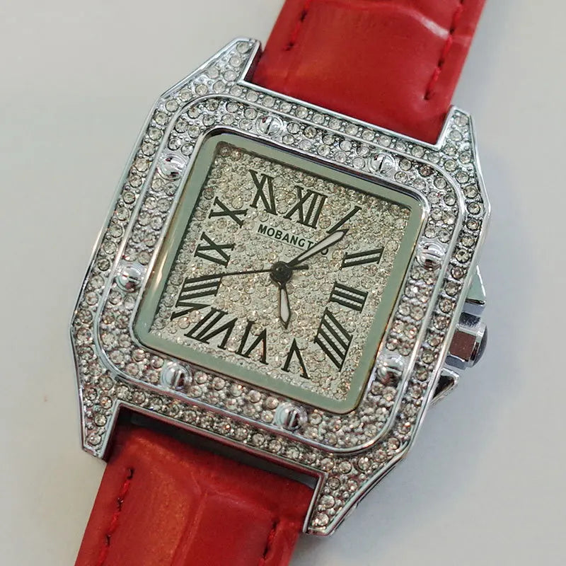 Miami Ice Red VS Moissanite Stainless Steel Luxury Watch