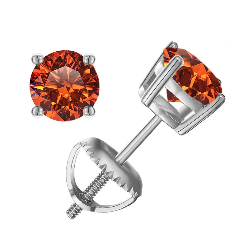 Moissanite Screws Back Ear Studs