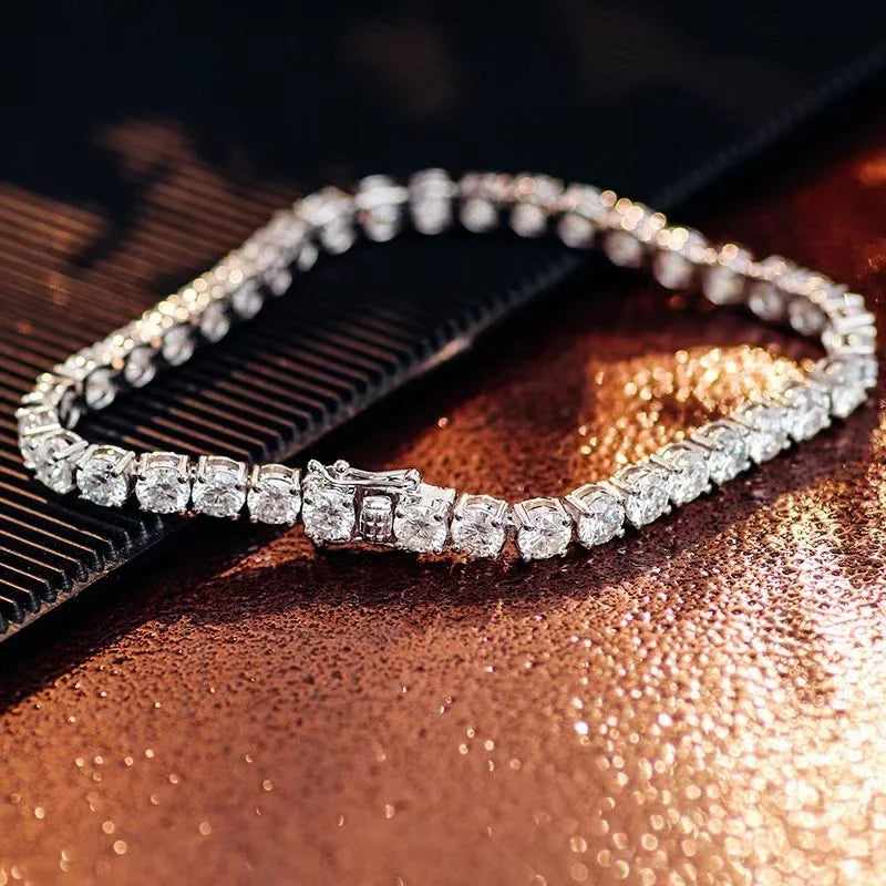 Miami Ice 7mm Clustered Tennis Bracelet - White Gold