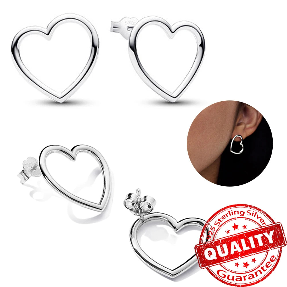 Silver Pink Bow Stud Earrings