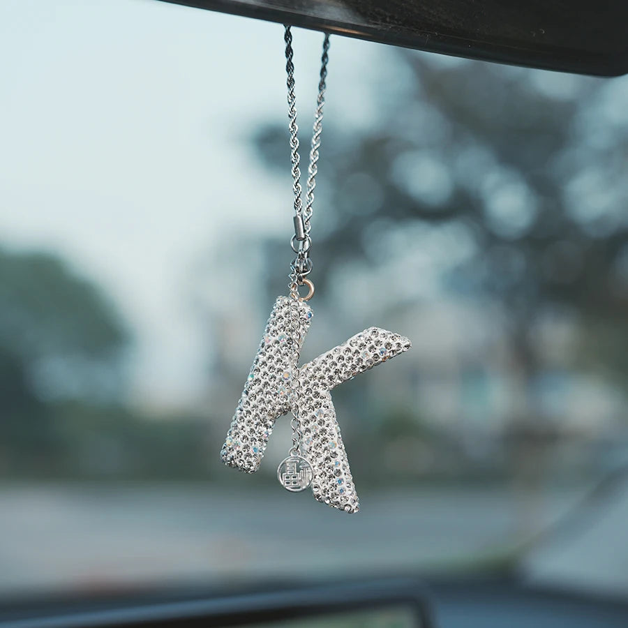 26 Inlaid Artificial Diamond English Letters Pendants