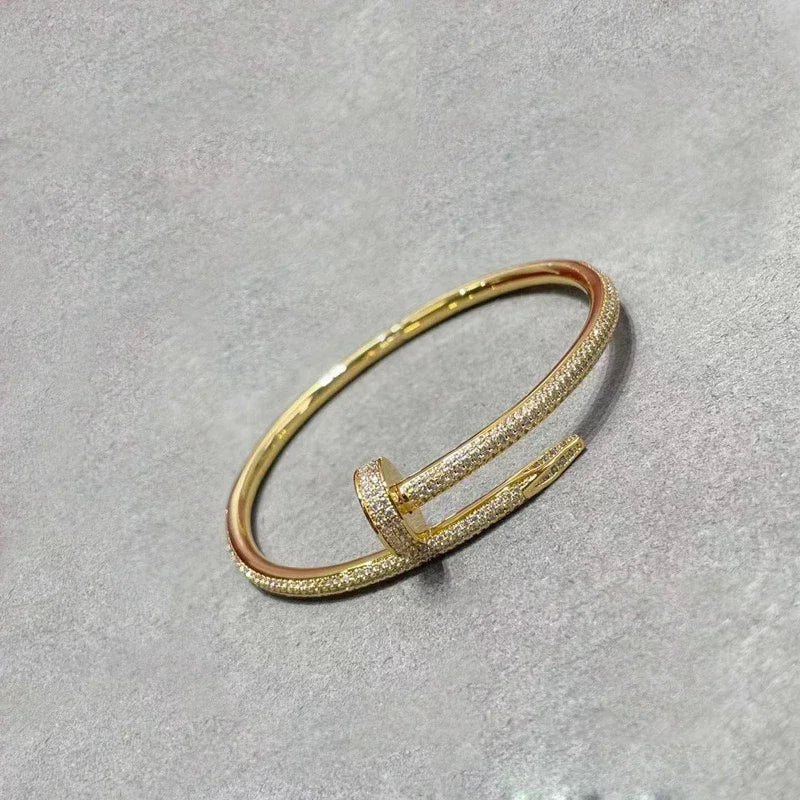Miami Ice Iced Nail Bracelet - Gold