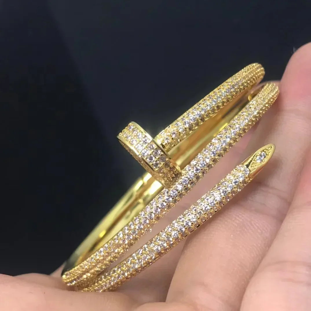 Miami Ice Iced Nail Bracelet - Gold