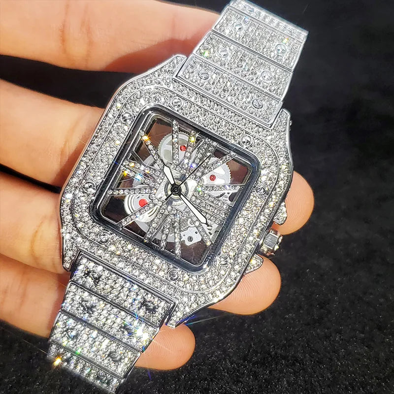 Square Full Diamond Watch for Men