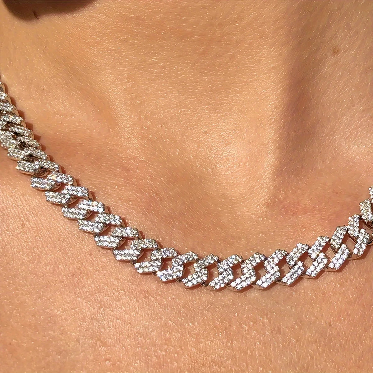 Miami Ice Colorful Moissanite Cuban Chain Necklace