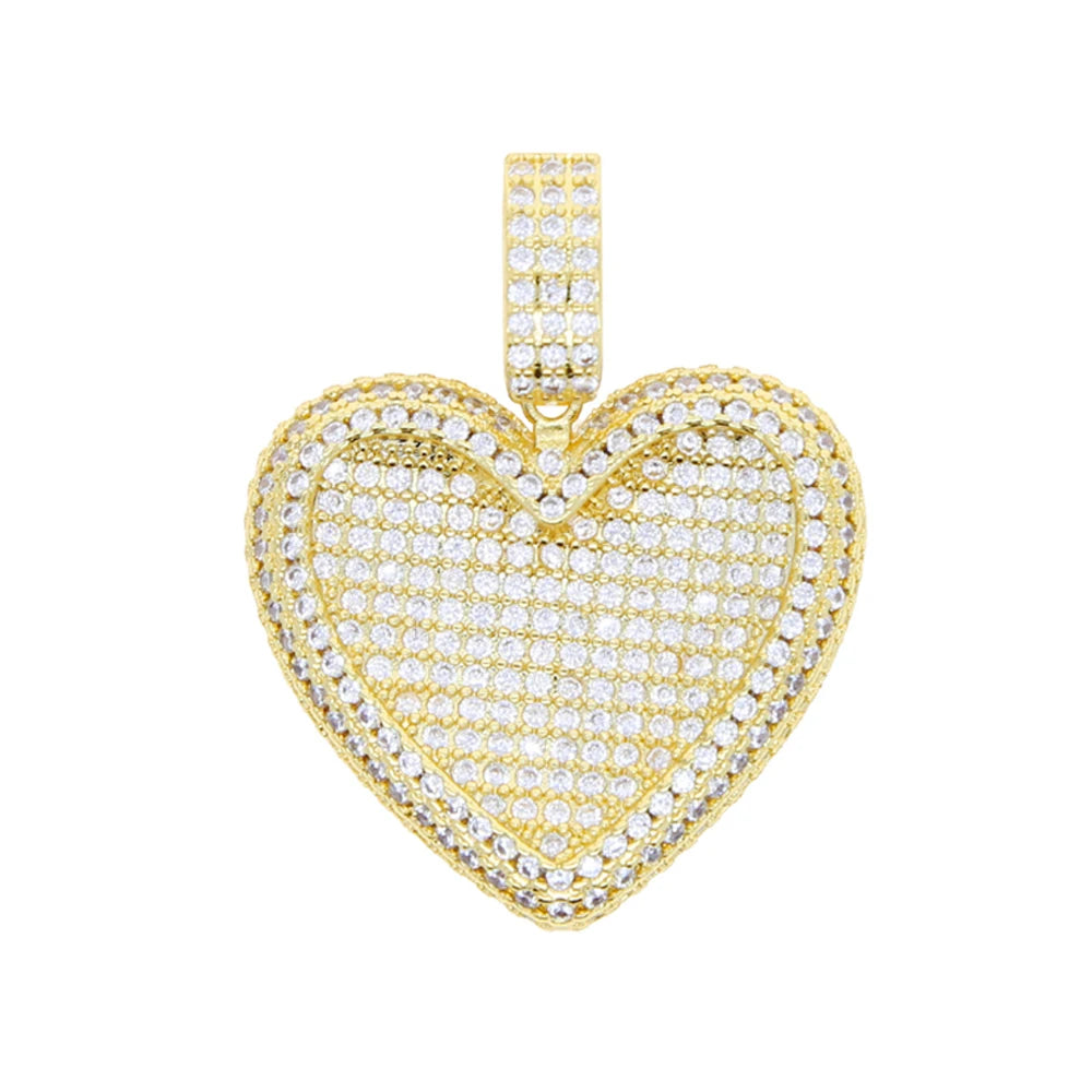Miami Ice Moissanite Heart Pendant - Vermeil Gold