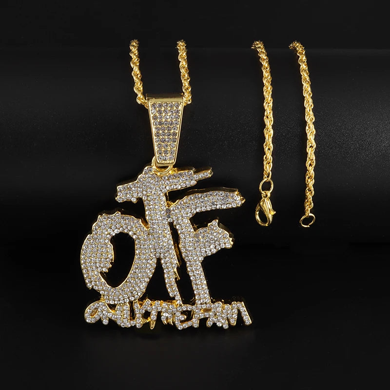Hip Hop Ice Out Alphabet Savage Pendant Necklace