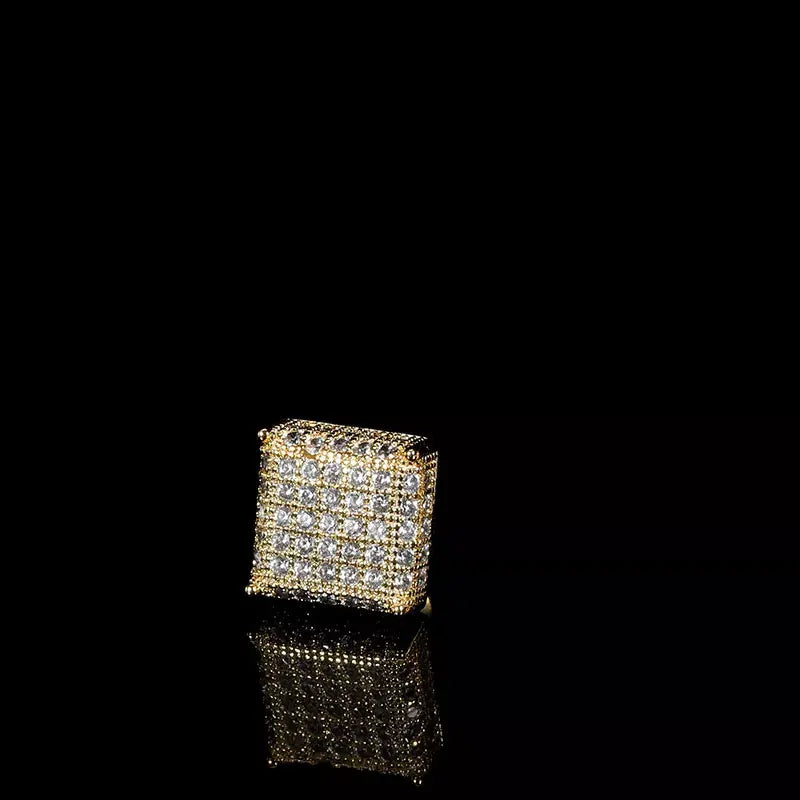 Miami Ice 10MM Cursive Tennis Screw Iced Out Stud Earrings