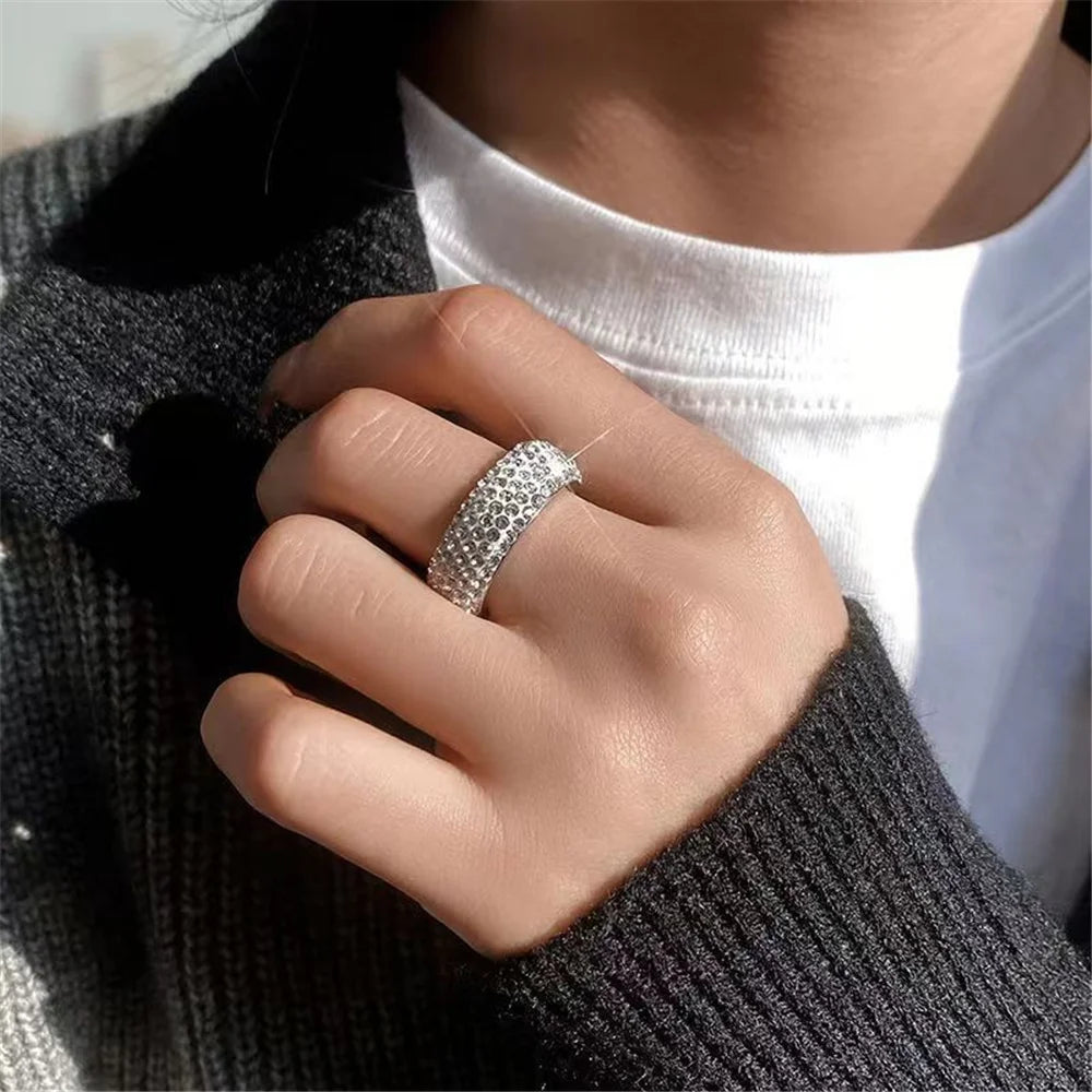 Miami Ice Moissanite 4-Row Band Ring - Vermeil Gold