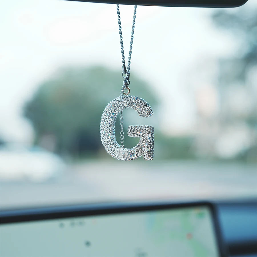26 Inlaid Artificial Diamond English Letters Pendants