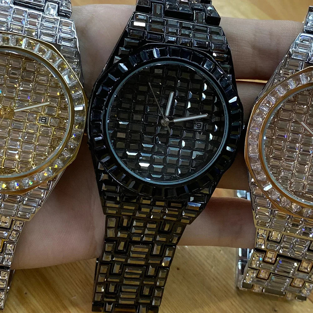 Miami Ice Luxury Hip Hop Men's Baguette Diamond Watch