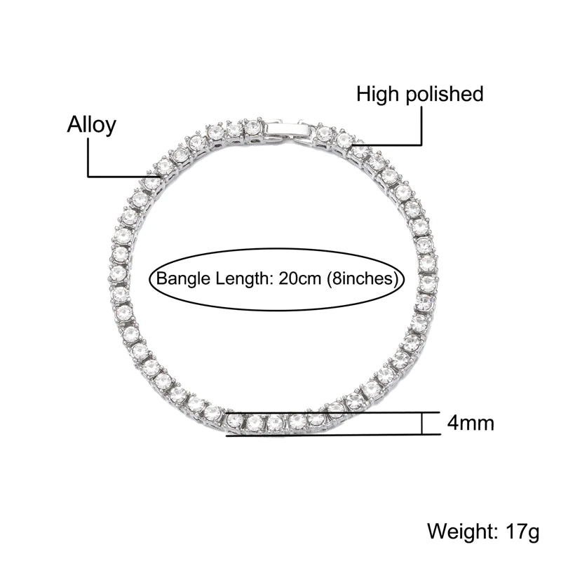 4MM Men's Iced Out Bracelet
