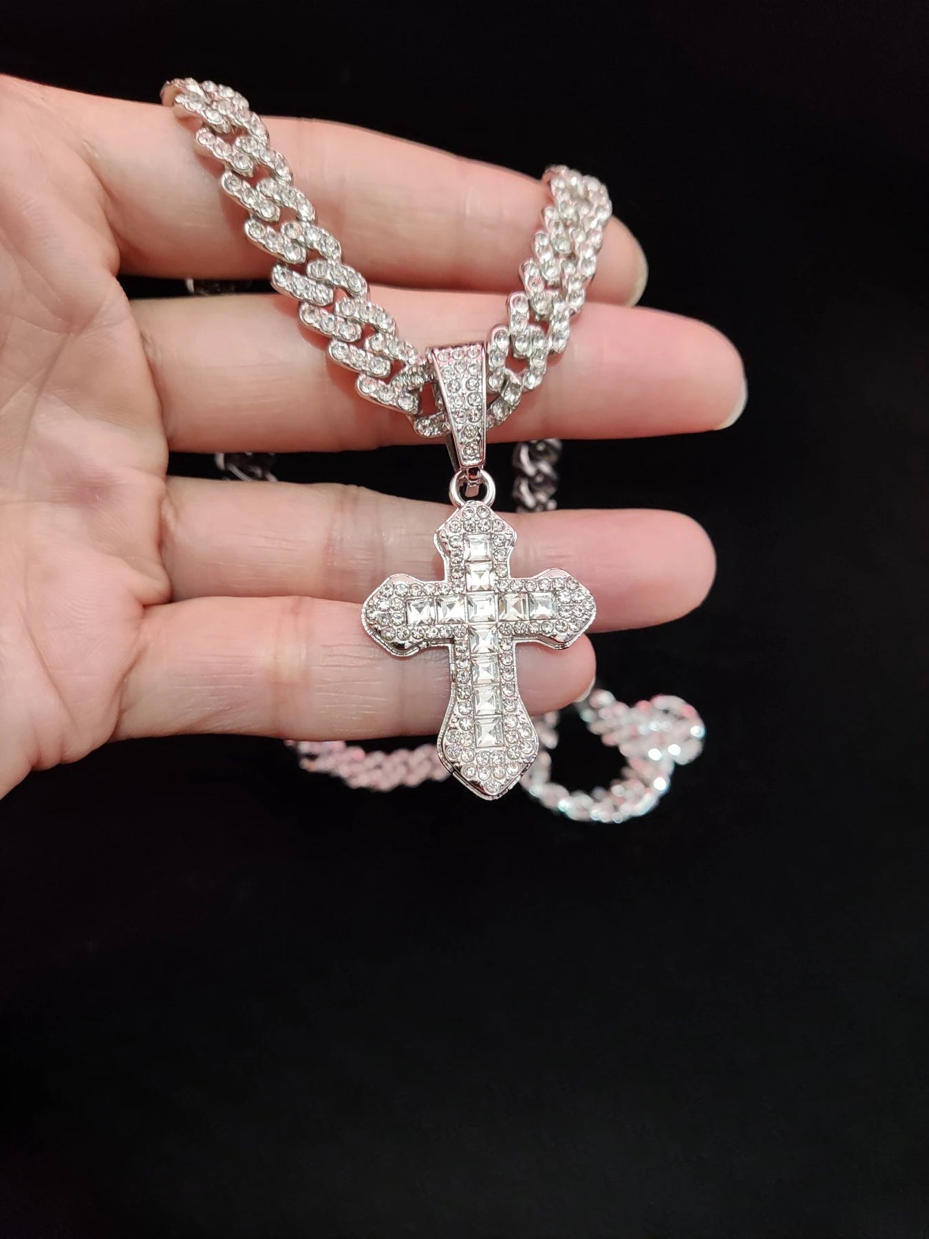 Hip Hop Cross Pendant Necklace