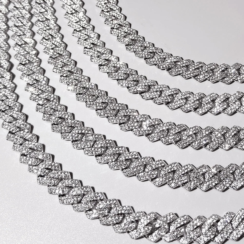 Miami Ice 14MM Iced Prong Link Cuban Chain Necklace