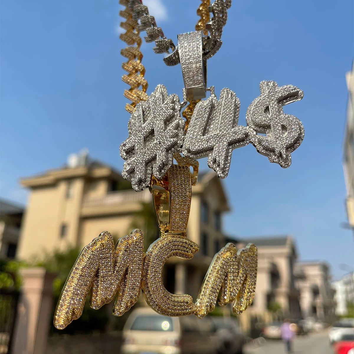 Bubble Letter Personalized Necklace for Men