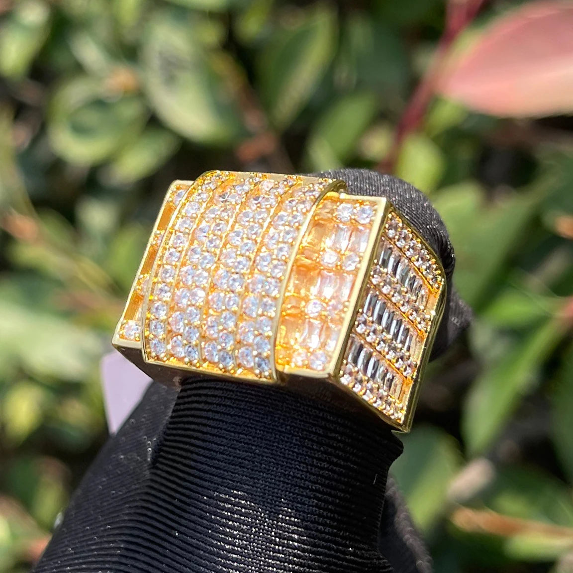 Miami Ice Bricks Iced Out Ring
