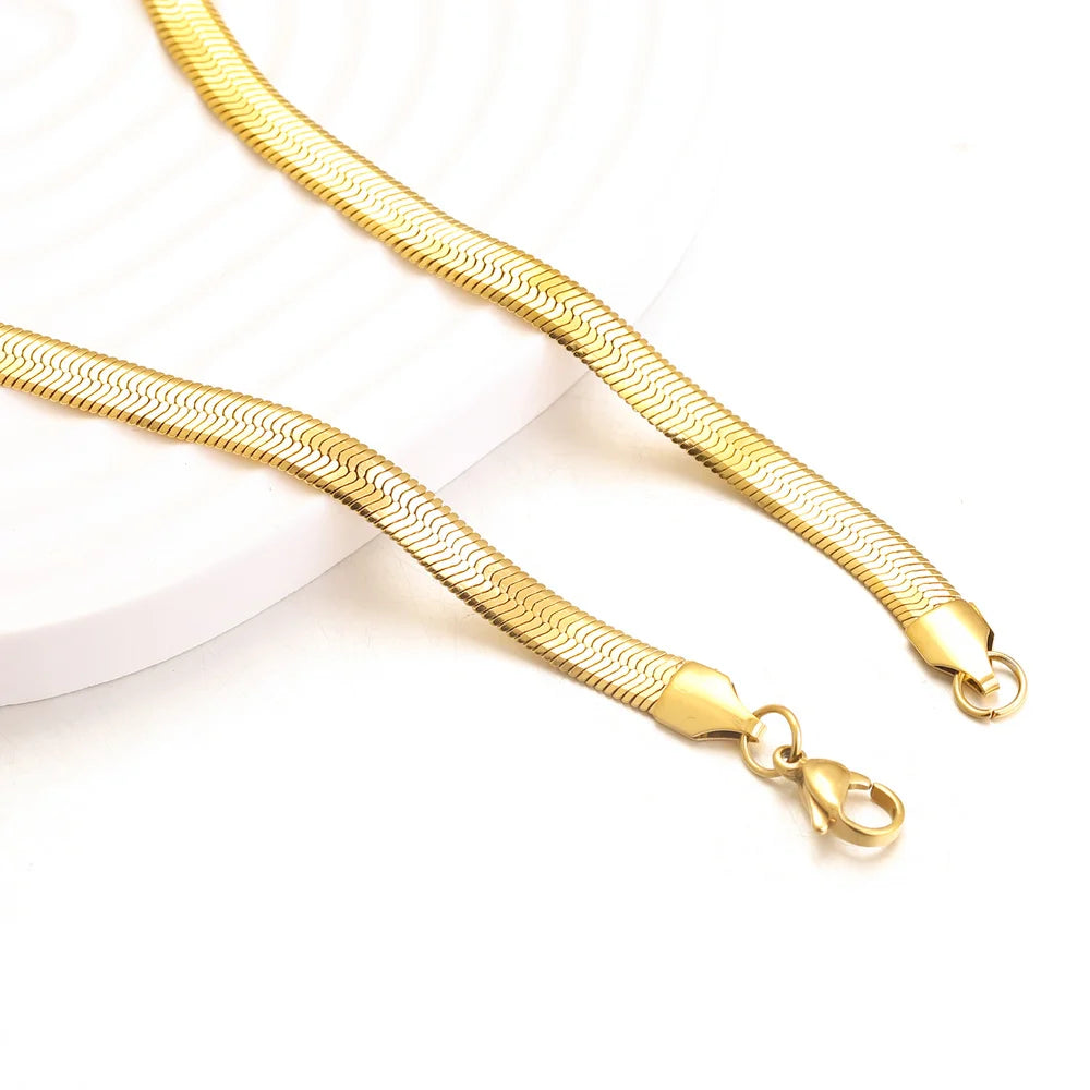 Miami Ice Herringbone Chain - Gold