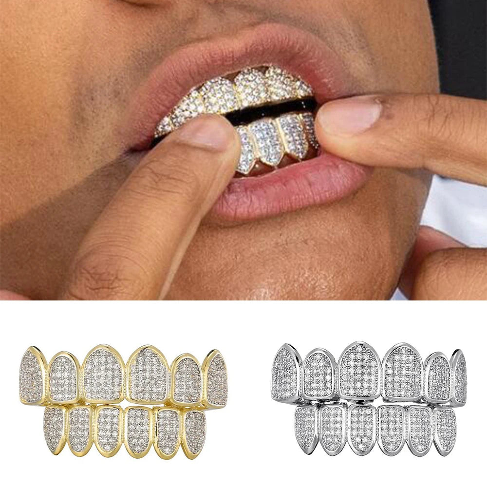 Hip Hop Full Iced Out Teeth Grillz Caps