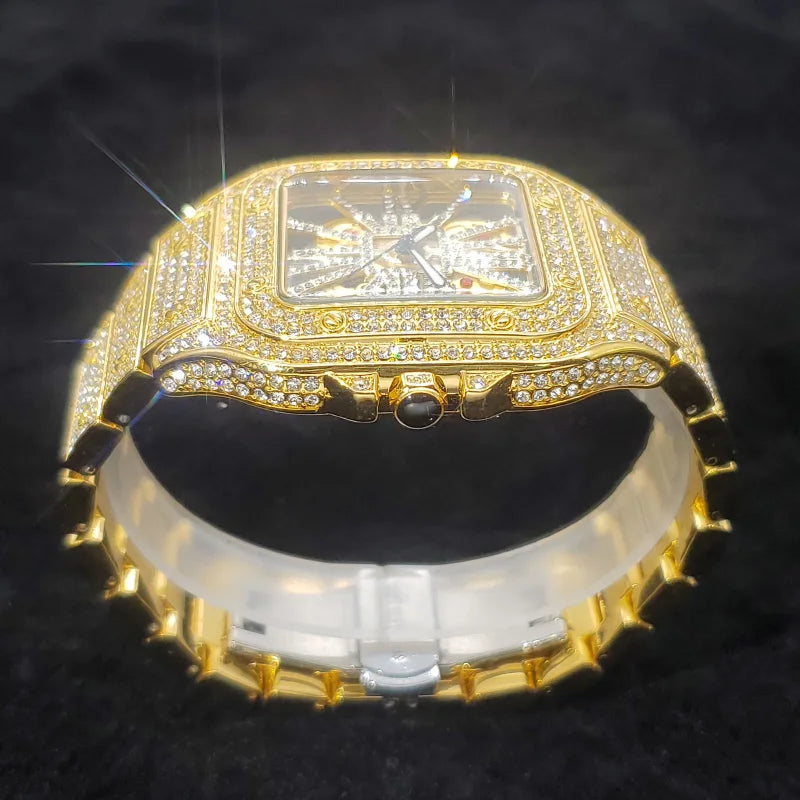 Square Full Diamond Watch for Men