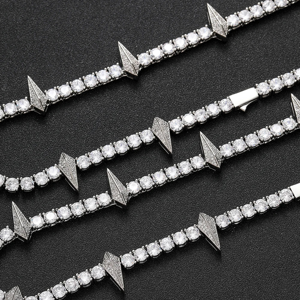 Miami Ice Thorn Moissanite Tennis Chain - Gold Vermeil