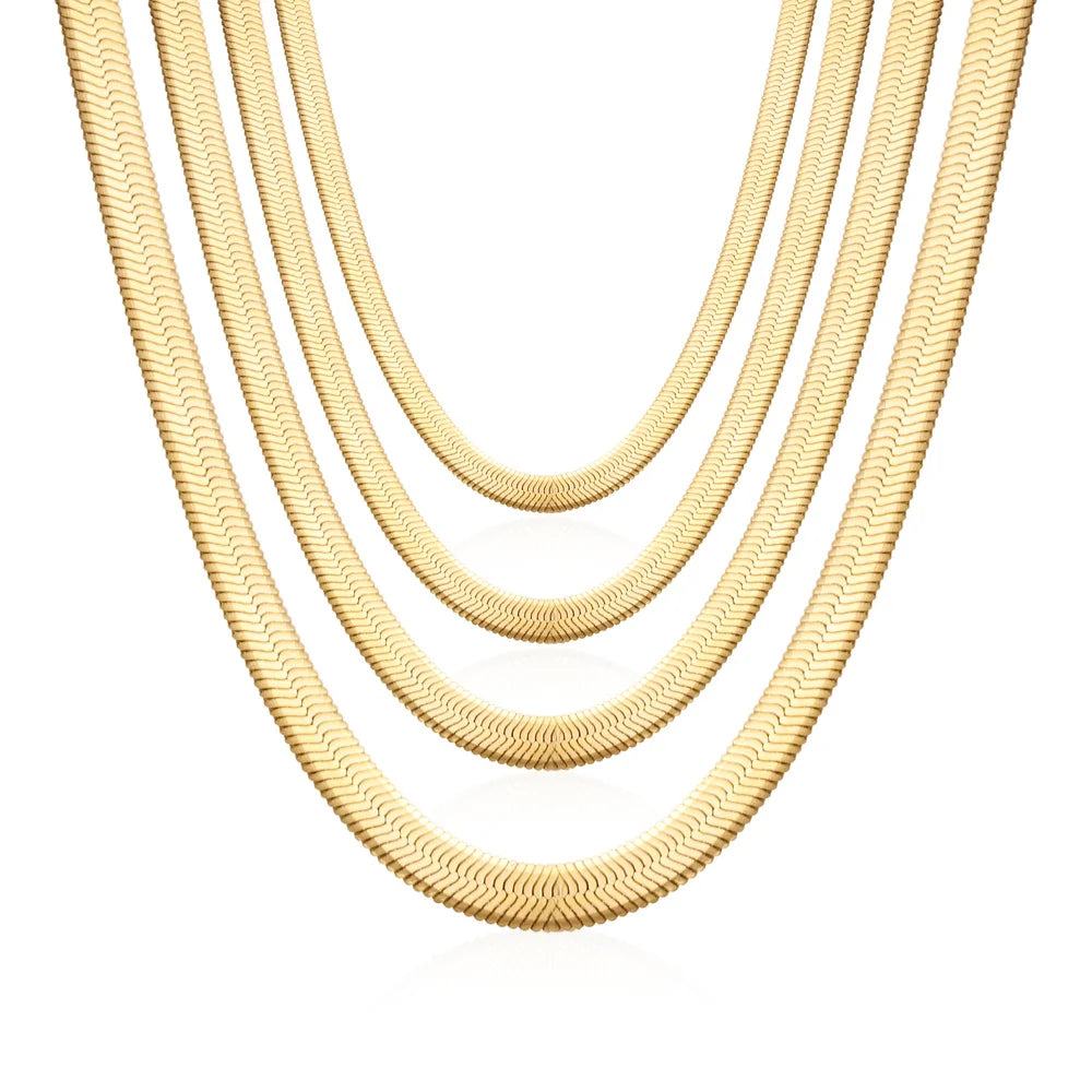 Miami Ice Herringbone Chain - Gold