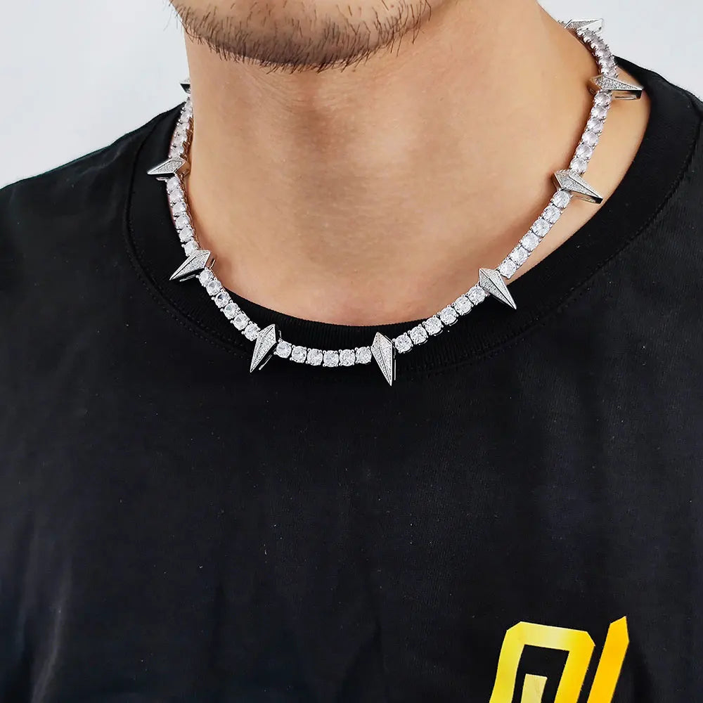 Miami Ice Thorn Moissanite Tennis Chain - Gold Vermeil