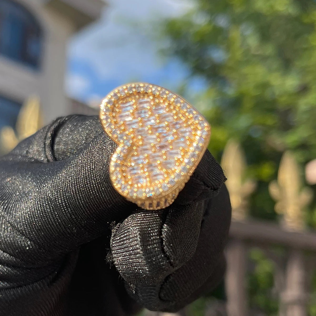 Miami Ice Heart Iced Out Tennis Ring
