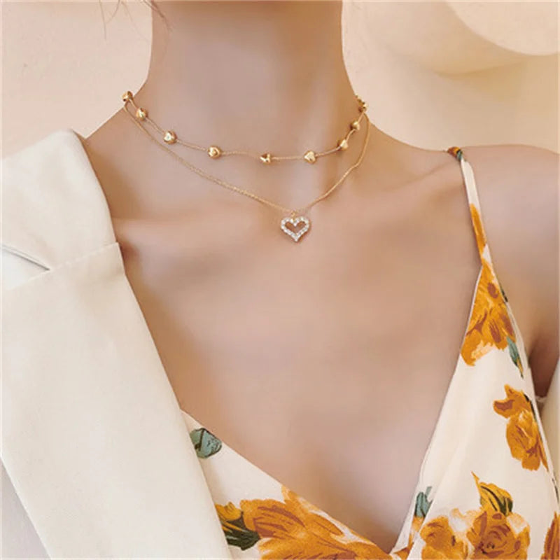 Miami Ice Pearl & Chain Necklace Set - White Gold