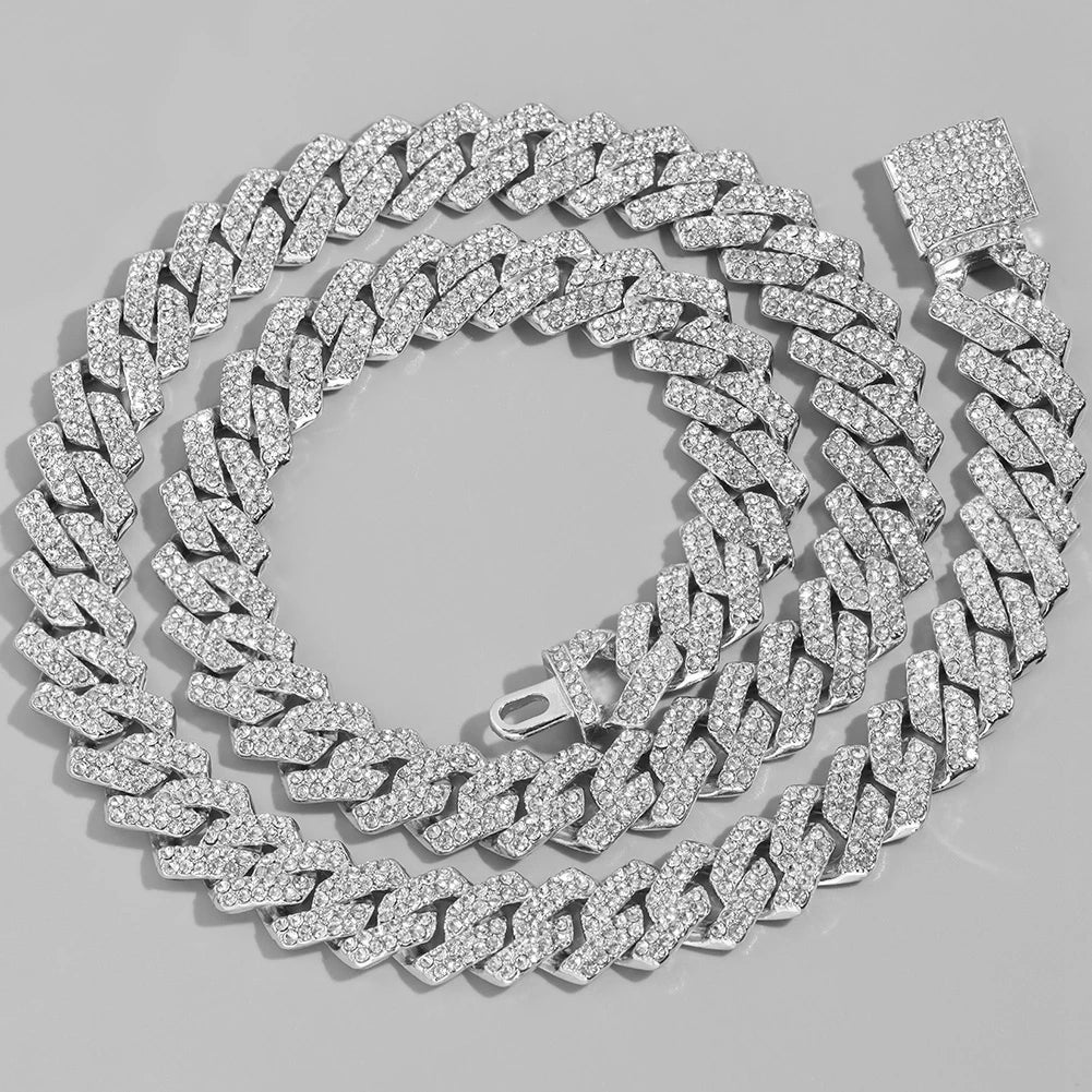 Miami Ice 14MM Iced Prong Link Cuban Chain Necklace
