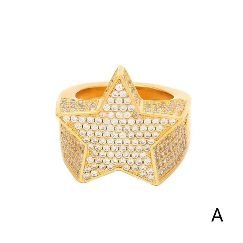 Hip Hop Rock Five Star Rings