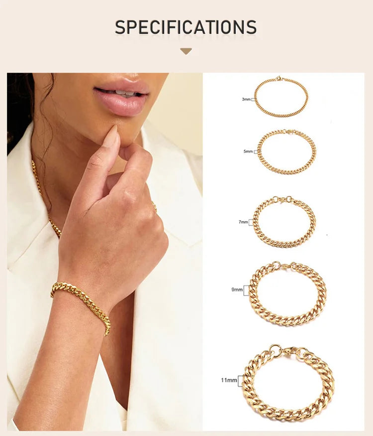 Stainless Steel Chain Bracelet for Women